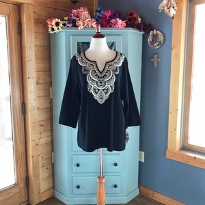 KAREN SCOTT Blouse w/Jewels! Brand NEW with Tags!